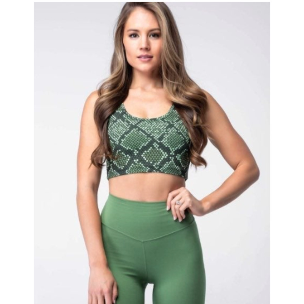 Balance Athletica Green Snakeskin Sports Bra